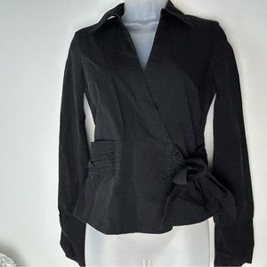 Guess‎ Black Wrap Around w/Tie Blouse Women's Medium.